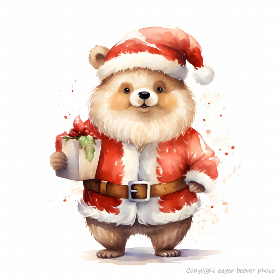 Christmas Wildlife Print Clothing Home Décor Gifts & download 21