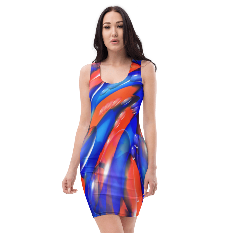 Women's & Girls Sleeveless Pattern Print Body Con Dress 1
