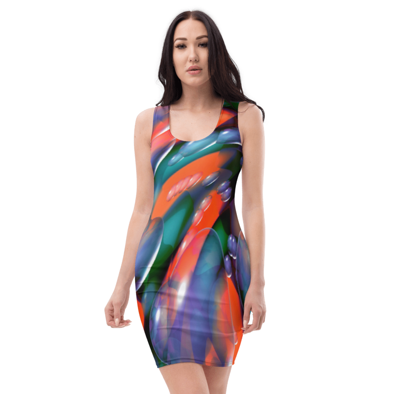 Women's & Girls Sleeveless Pattern Print Body Con Dress 10