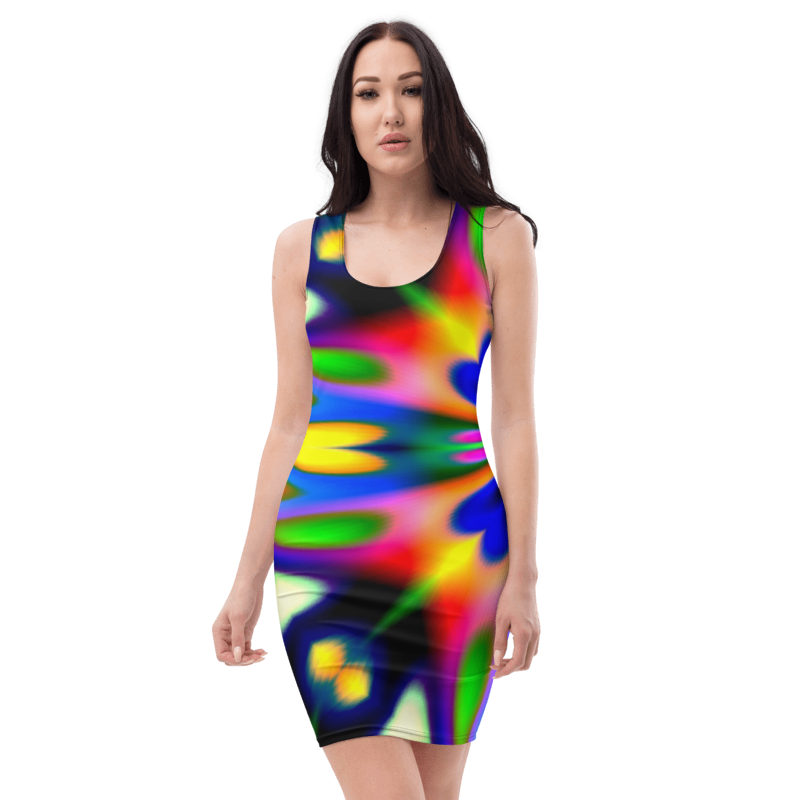 Women's & Girls Sleeveless Pattern Print Body Con Dress 15