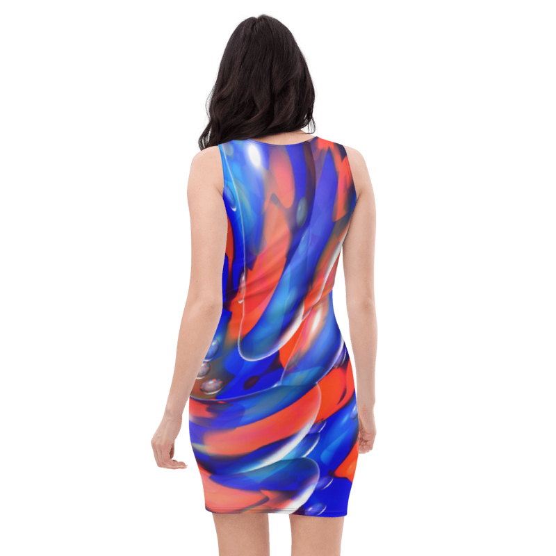 Women's & Girls Sleeveless Pattern Print Body Con Dress 1