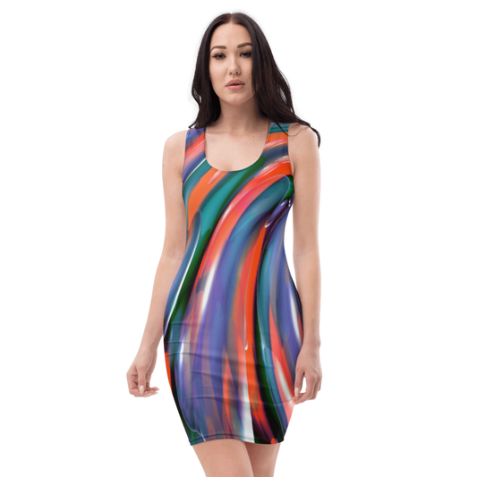Women's & Girls Sleeveless Pattern Print Body Con Dress 2