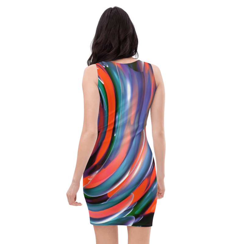 Women's & Girls Sleeveless Pattern Print Body Con Dress 2