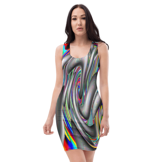Women's & Girls Sleeveless Pattern Print Body Con Dress 3