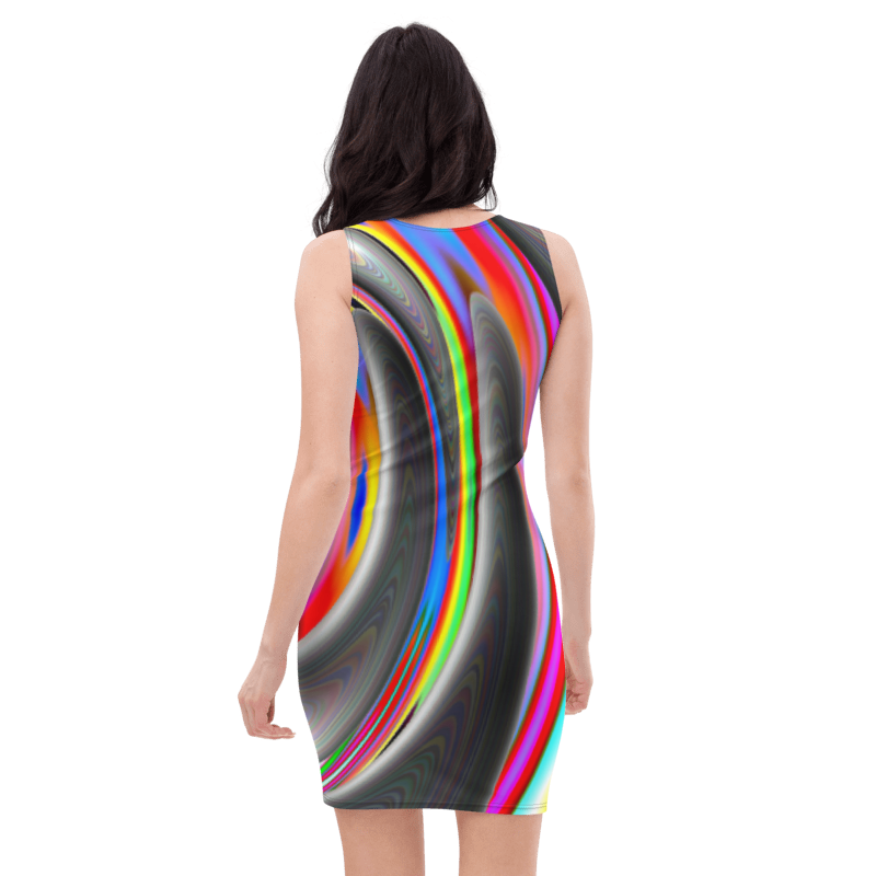 Women's & Girls Sleeveless Pattern Print Body Con Dress 3