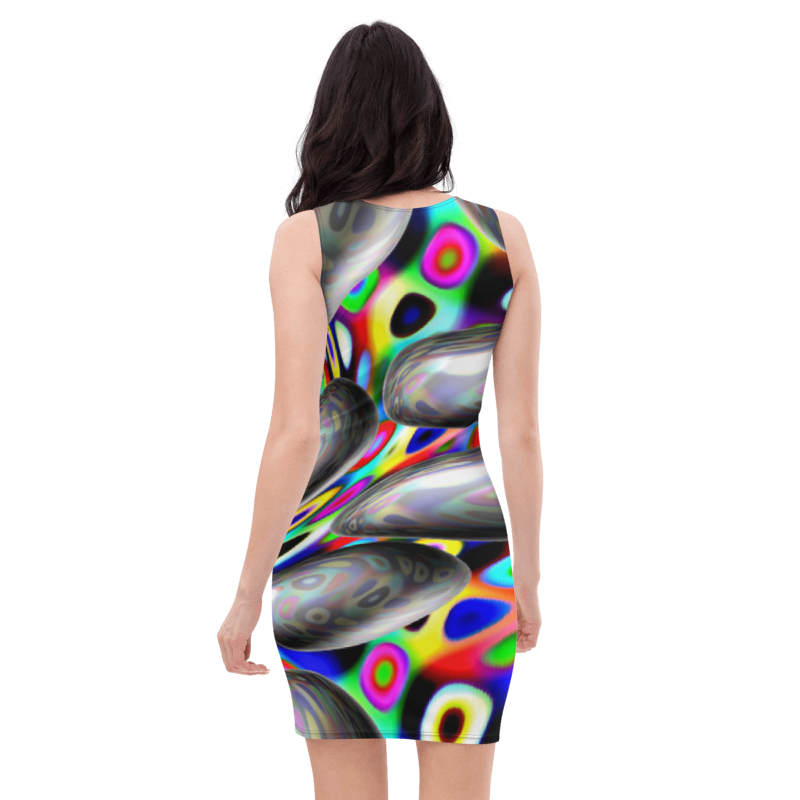 Women's & Girls Sleeveless Pattern Print Body Con Dress 5