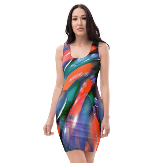 Women's & Girls Sleeveless Pattern Print Body Con Dress 6