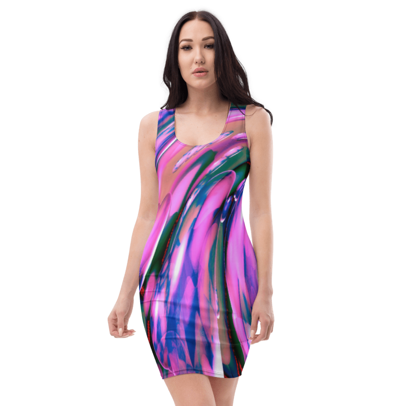 Women's & Girls Sleeveless Pattern Print Body Con Dress 8