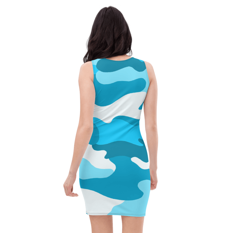 Women's & Girls Sleeveless Camo Pattern Print Body Con Dress 11