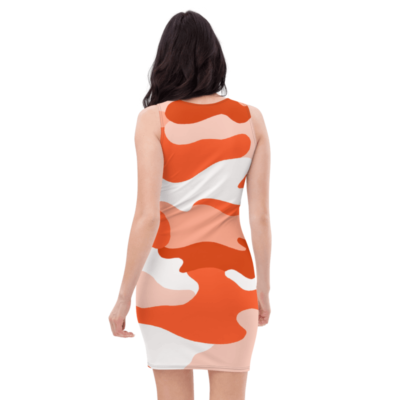 Women's & Girls Sleeveless Camo Pattern Print Body Con Dress 17
