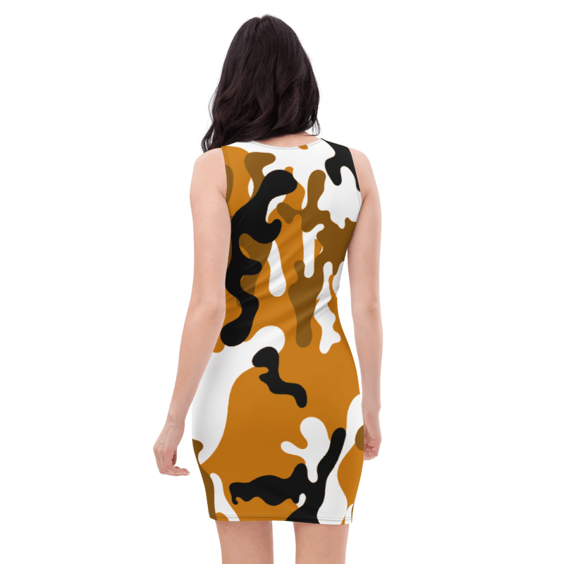 Women's & Girls Sleeveless Camo Pattern Print Body Con Dress 20