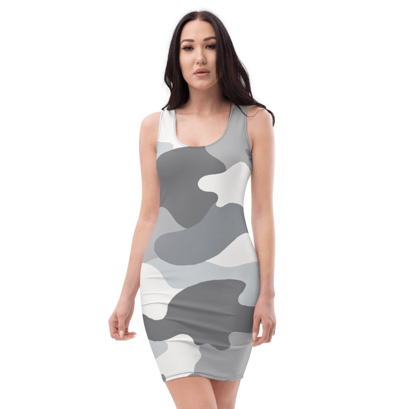 Women's & Girls Sleeveless Camo Pattern Print Body Con Dress 23