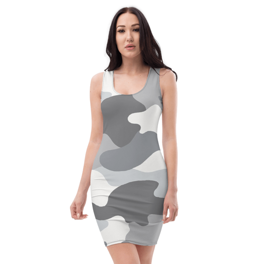 Women's & Girls Sleeveless Camo Pattern Print Body Con Dress 23