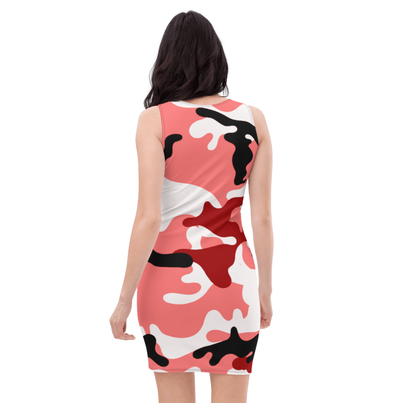 Women's & Girls Sleeveless Camo Pattern Print Body Con Dress 4