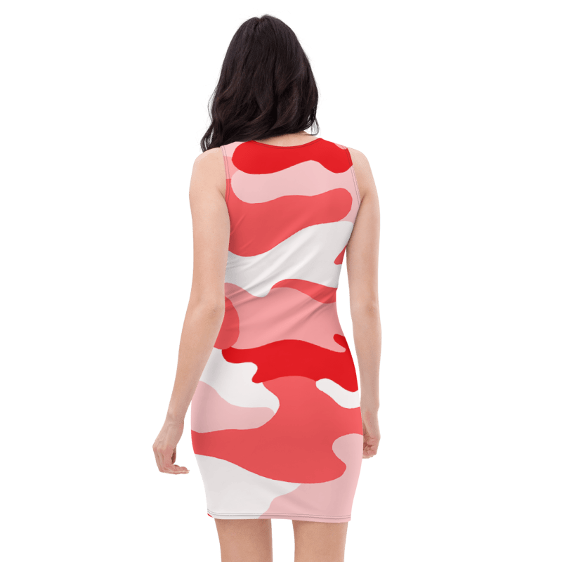 Women's & Girls Sleeveless Camo Pattern Print Body Con Dress 8