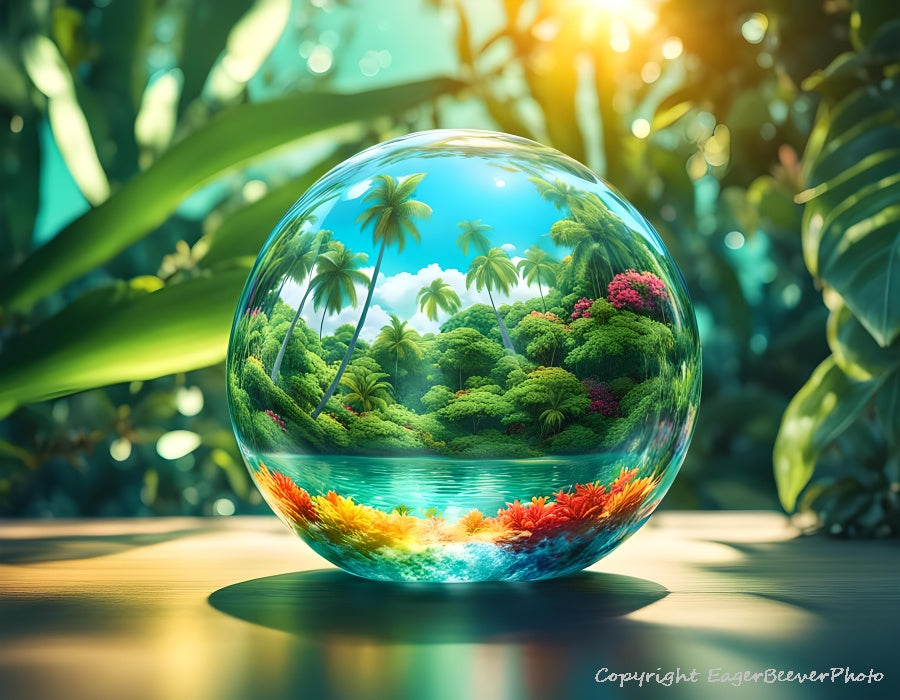 Earth's Reflections Glass Ball Sphere Art by chris beever 37