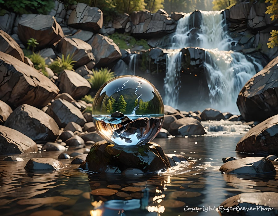 Earth's Reflections Glass Ball Sphere Art by chris beever 46