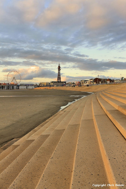 Blackpool Lancashire UK Landscape wall art and home office décor by Wigan UK Landscape Artist and Photographer Christopher Beever Available as a S to XXXL landscape, Canvas, poster, aluminium, wooden, Acrylic, framed, print and other wall art or as a Cushion, sofa throw or blanket in the Eager Beever Printing Shop. 