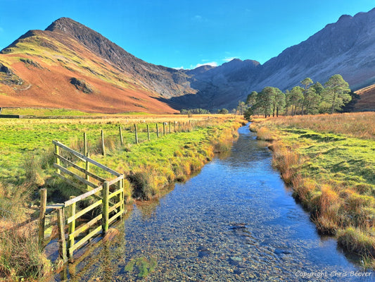 Buttermere Lake district art & photography print wall art and home office décor by Wigan UK Landscape Artist and Photographer Chris Beever Available as a S to XXL landscape, Canvas, poster, aluminium, wooden, Acrylic, framed, print, wall art, Cushion, sofa throw, blanket, wall paper mural.