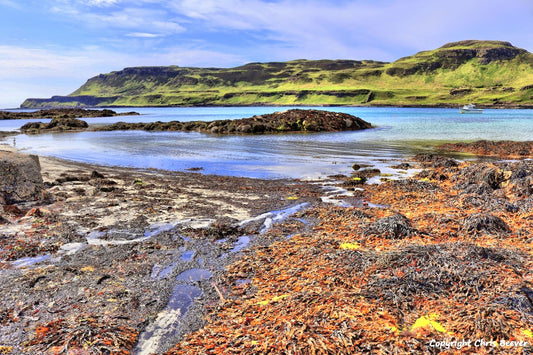 Calgary Bay Isle of Mull Scotland UK Landscape wall art and home office décor by Wigan UK Landscape Artist and Photographer Christopher Beever Available as a S to XXXL Canvas, poster, aluminium, wooden, Acrylic, framed, print and other wall art or as a Cushion, sofa throw or blanket in the Eager Beever Printing Shop.
