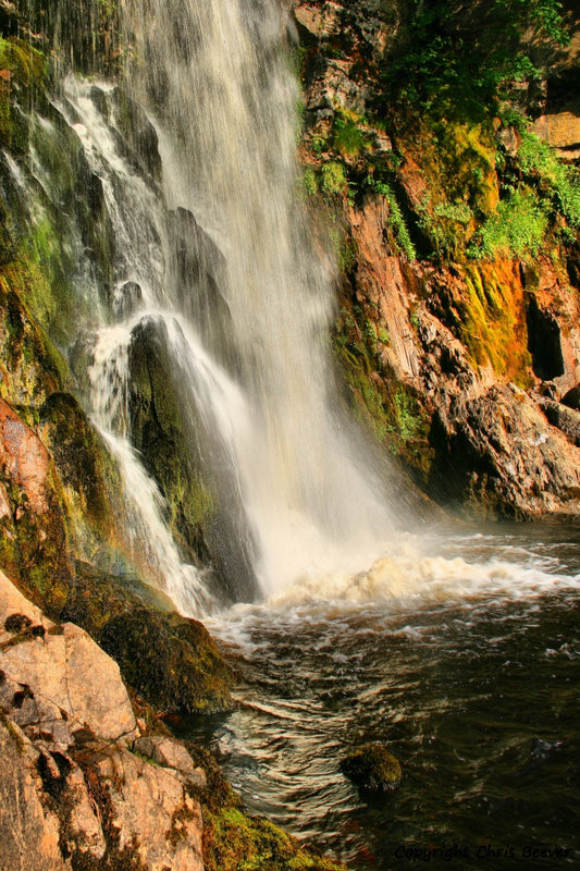 Waterfall Nature photography and Art by Wigan UK Artist and Photographer Christopher Beever Available as a small to XXXL, canvas Print, Framed Print, Cushion, fine art Poster, sofa throw, blanket, acrylic, forex, aluminium, wood, wall art, bedding and more in the eager beever print shop.