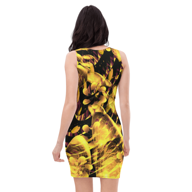 Women's & Girls Sleeveless Pattern Print Body Con Dress 25
