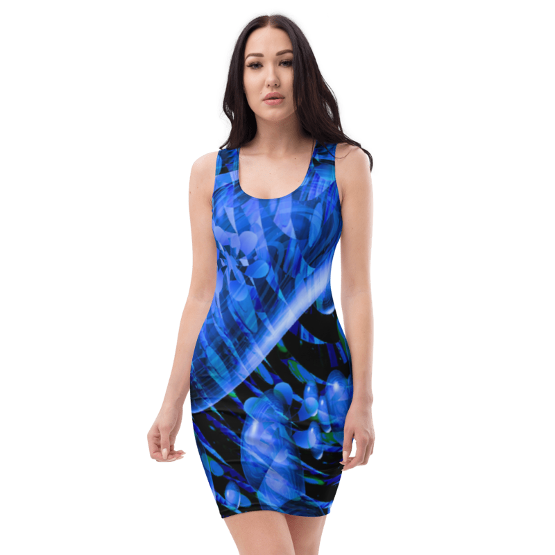 Welcome to our Eye Catching women's sleeveless Pattern Art print Body Con Dress Designed by UK Artist & Designer Christopher Beever from his Stunning Pattern art collections and now available on his growing range of women's or female designer dresses & Bespoke women's Clothing in the Eager Beever clothing shop.