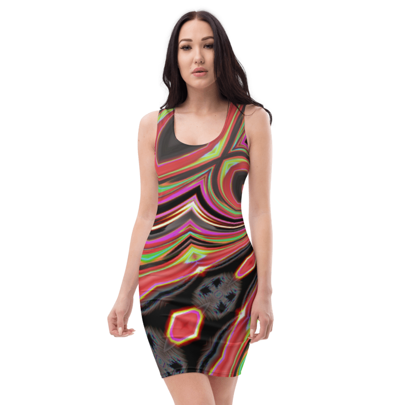 Welcome to our Eye Catching women's Girls sleeveless Pattern Art print Body Con Dress Designed by UK Artist & Designer Christopher Beever from his Stunning Pattern art collections and now available on his growing range of women's or female designer dresses & Bespoke women's Clothing in the Eager Beever clothing shop.