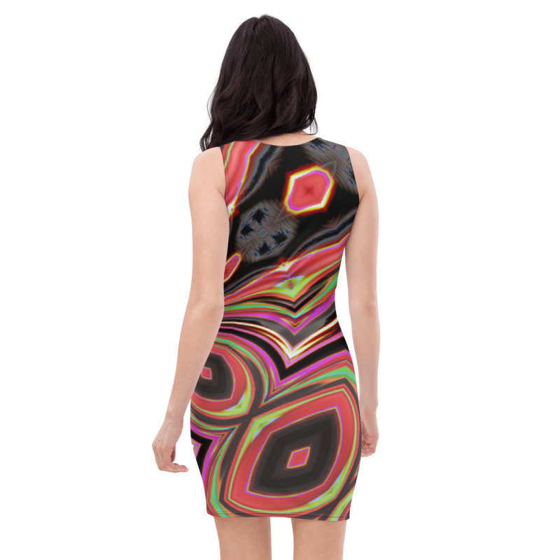 Women's & Girls Sleeveless Pattern Print Body Con Dress 32