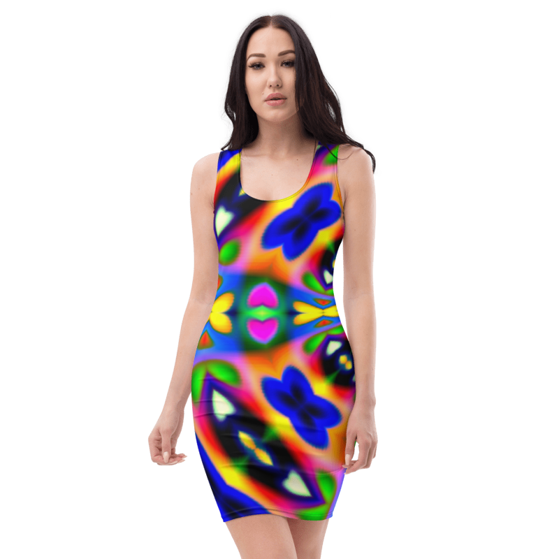 Welcome to our Eye Catching women's Girls sleeveless Pattern Art print Body Con Dress Designed by UK Artist & Designer Christopher Beever from his Stunning Pattern art collections and now available on his growing range of women's or female designer dresses & Bespoke women's Clothing in the Eager Beever clothing shop.