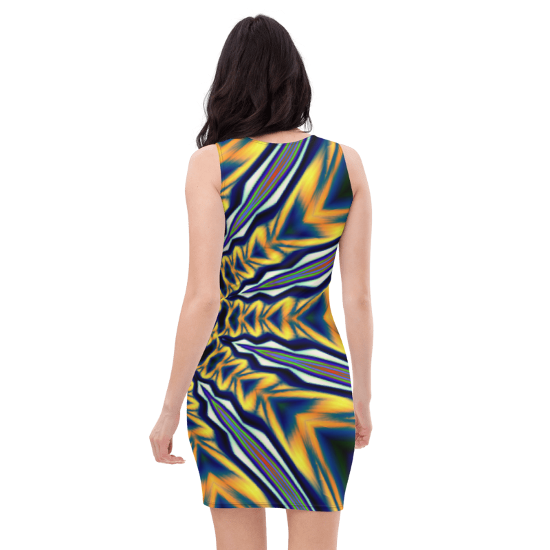 Women's & Girls Sleeveless Pattern Print Body Con Dress 35