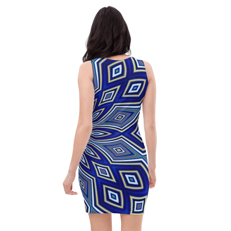 Women's & Girls Sleeveless Pattern Print Body Con Dress 36