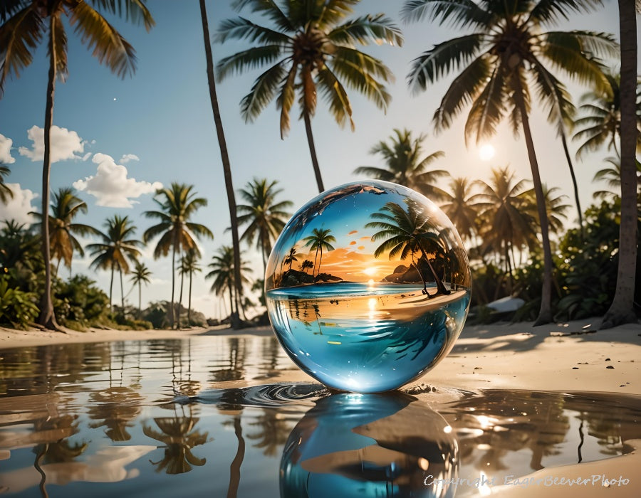 Earth's Reflections Glass Ball Sphere Art by chris beever 21