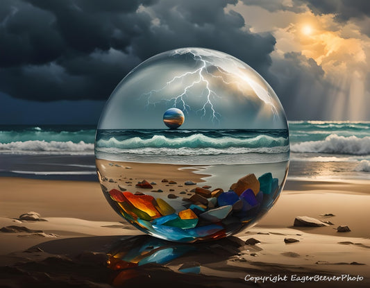 Earth's Reflections Glass Ball Sphere Art by chris beever 26