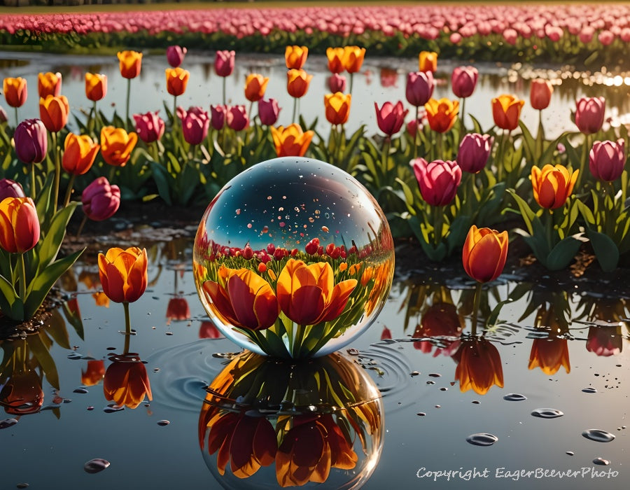 Earth's Reflections Glass Ball Sphere Art by chris beever 32