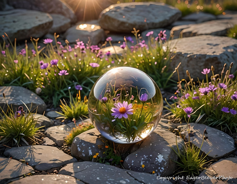 Earth's Reflections Glass Ball Sphere Art by chris beever 33