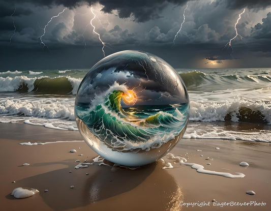 Earth's Reflections Glass Ball Sphere Art by chris beever 43