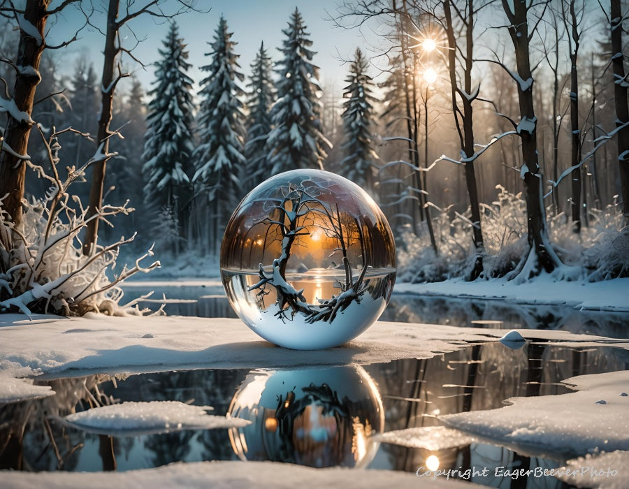 Earth's Reflections Glass Ball Sphere Art by chris beever 48