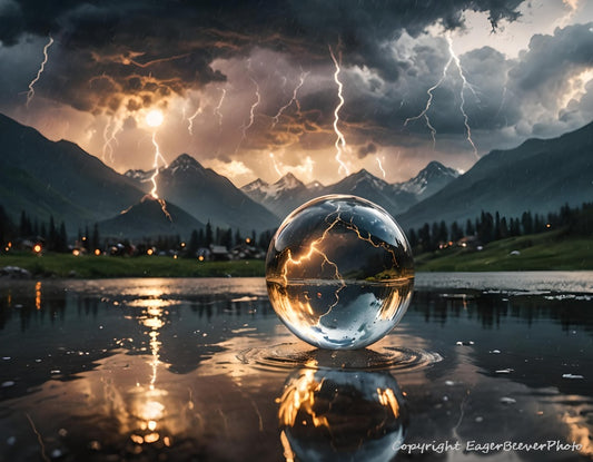 Earth's Reflections Glass Ball Sphere Art by chris beever 5