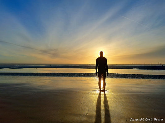 Antony Gormley another place landscape art by United Kingdom Wigan landscape Artist & Photographer Christopher Beever available printed onto our stunning bespoke home & office decor or gifts in the Eager Beever Printing Shop or download the royalty free art for personal or commercial purposes.