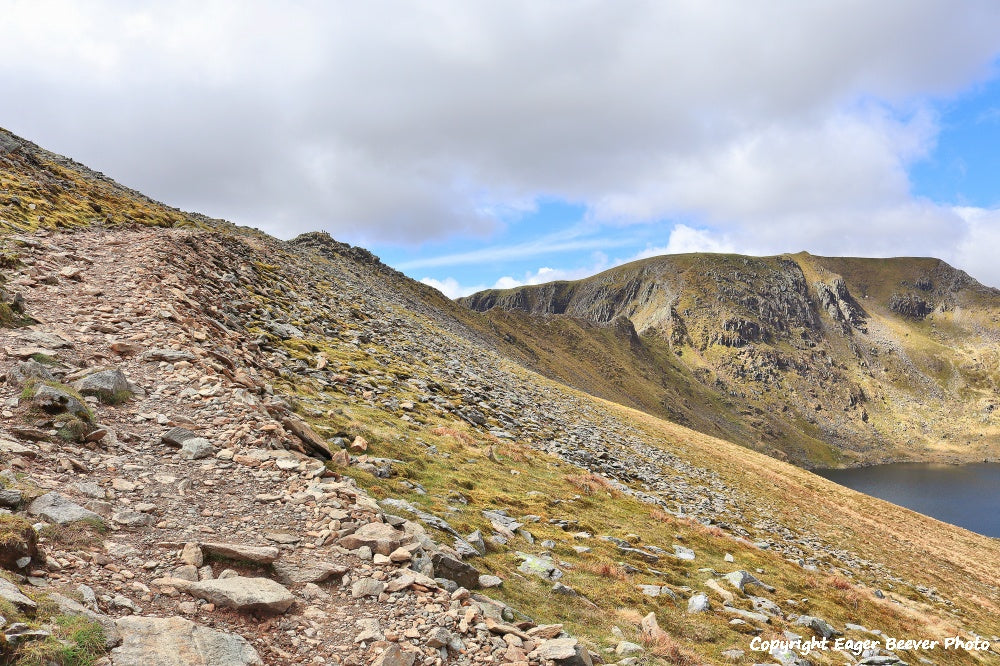 Helvellyn Striding Edge & Swirral Edge Lake District Cumbria UK Landscape art and home office décor by Artist and Photographer Christopher Beever Available as a S to XXXL, Canvas, poster, aluminium, wooden, Acrylic, framed, print, wall art or as a Cushion, sofa throw, blanket & More in the Eager Beever Printing Shop. 