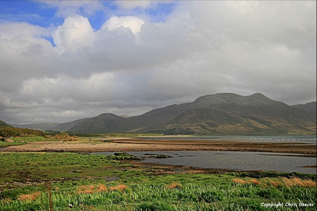 Loch na Keal Isle of Mull Scotland UK Landscape wall art and home office décor by Wigan UK Landscape Artist and Photographer Christopher Beever Available as a S to XXXL Canvas, poster, aluminium, wooden, Acrylic, framed, print and other wall art or as a Cushion, sofa throw or blanket in the Eager Beever Printing Shop. 