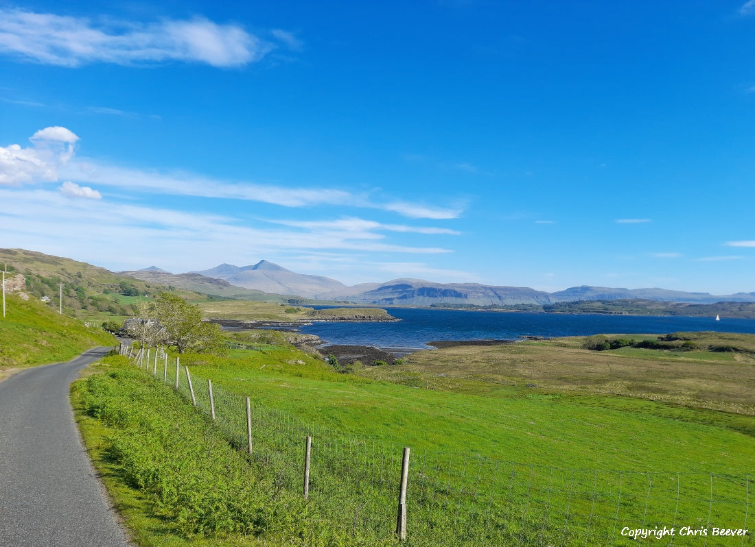 Loch na Keal Isle of Mull Scotland UK Landscape wall art and home office décor by Wigan UK Landscape Artist and Photographer Christopher Beever Available as a S to XXXL Canvas, poster, aluminium, wooden, Acrylic, framed, print and other wall art or as a Cushion, sofa throw or blanket in the Eager Beever Printing Shop. 