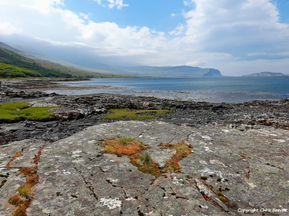 Loch na Keal Isle of Mull Scotland UK Landscape wall art and home office décor by Wigan UK Landscape Artist and Photographer Christopher Beever Available as a S to XXXL Canvas, poster, aluminium, wooden, Acrylic, framed, print and other wall art or as a Cushion, sofa throw or blanket in the Eager Beever Printing Shop. 