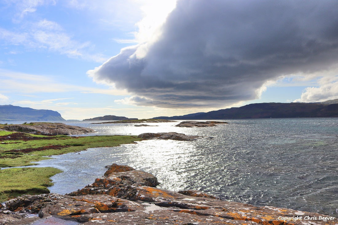 Loch na Keal Isle of Mull Scotland UK Landscape wall art and home office décor by Wigan UK Landscape Artist and Photographer Christopher Beever Available as a S to XXXL Canvas, poster, aluminium, wooden, Acrylic, framed, print and other wall art or as a Cushion, sofa throw or blanket in the Eager Beever Printing Shop. 