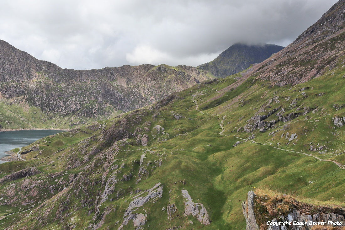 Snowdon Snowdonia Wales UK Landscape Paintings, wall art & home office décor by Wigan UK Landscape Artist and Photographer Christopher Beever Available as a S to XXXL Canvas, poster, aluminium, wooden, Acrylic, framed, print and other wall art or as a Cushion, sofa throw, blanket in the Eager Beever Printing Shop. 