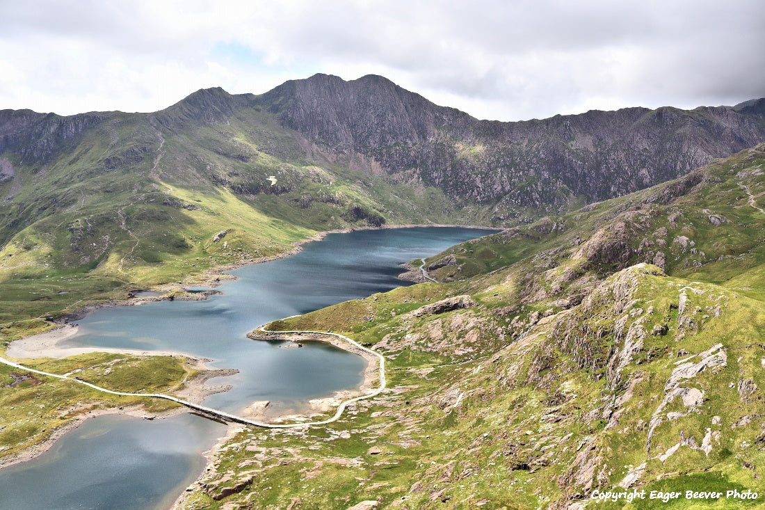 Snowdon Snowdonia Wales UK Landscape Paintings, wall art & home office décor by Wigan UK Landscape Artist and Photographer Christopher Beever Available as a S to XXXL Canvas, poster, aluminium, wooden, Acrylic, framed, print and other wall art or as a Cushion, sofa throw, blanket in the Eager Beever Printing Shop. 