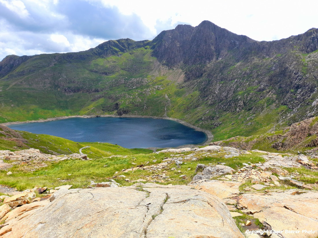 Snowdon Snowdonia Wales UK Landscape Paintings, wall art & home office décor by Wigan UK Landscape Artist and Photographer Christopher Beever Available as a S to XXXL Canvas, poster, aluminium, wooden, Acrylic, framed, print and other wall art or as a Cushion, sofa throw, blanket in the Eager Beever Printing Shop. 