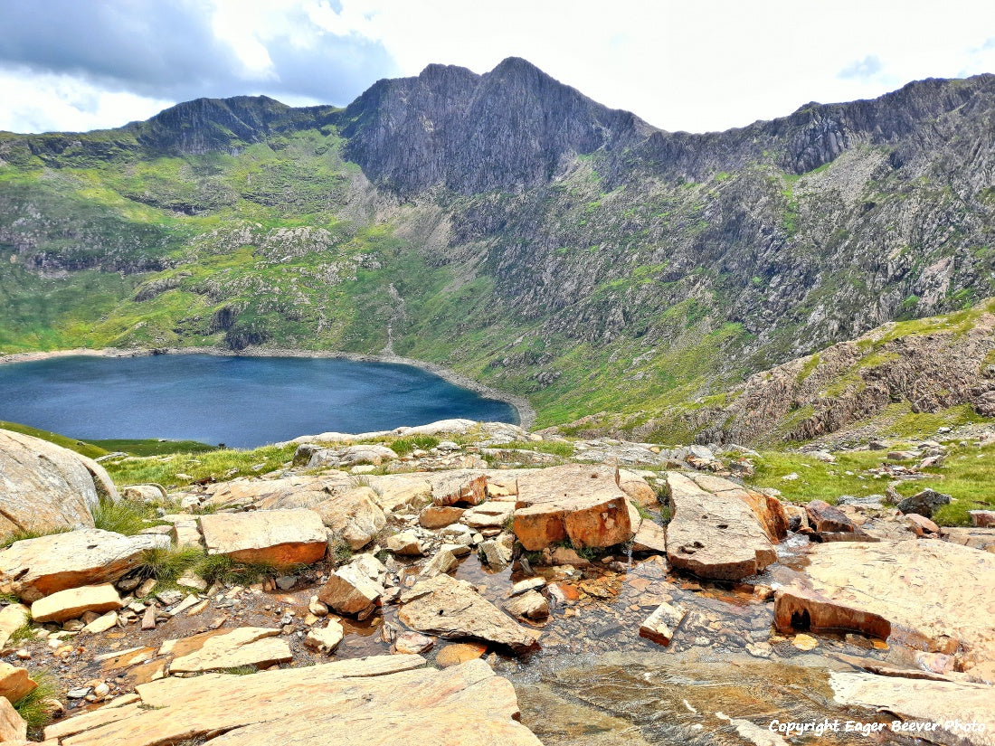 Snowdon Snowdonia Wales UK Landscape Paintings, wall art & home office décor by Wigan UK Landscape Artist and Photographer Christopher Beever Available as a S to XXXL Canvas, poster, aluminium, wooden, Acrylic, framed, print and other wall art or as a Cushion, sofa throw, blanket in the Eager Beever Printing Shop. 