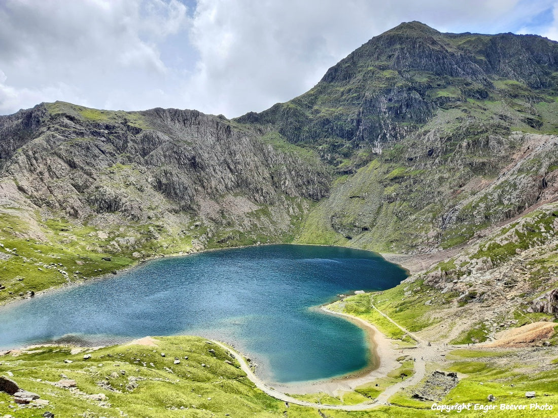 Snowdon Snowdonia Wales UK Landscape Paintings, wall art & home office décor by Wigan UK Landscape Artist and Photographer Christopher Beever Available as a S to XXXL Canvas, poster, aluminium, wooden, Acrylic, framed, print and other wall art or as a Cushion, sofa throw, blanket in the Eager Beever Printing Shop. 